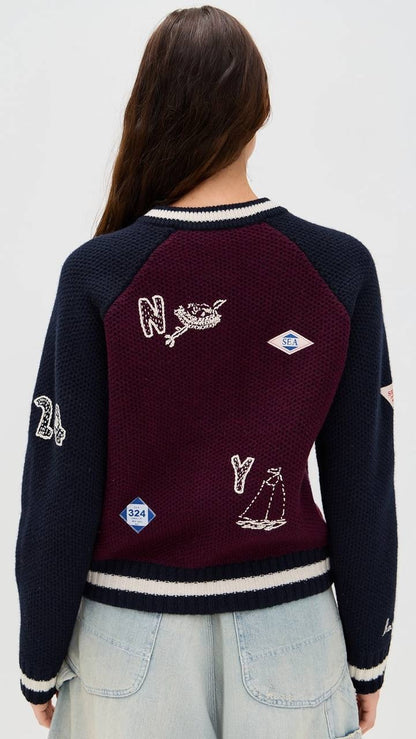 SE Archer Varsity Knit Cardigan