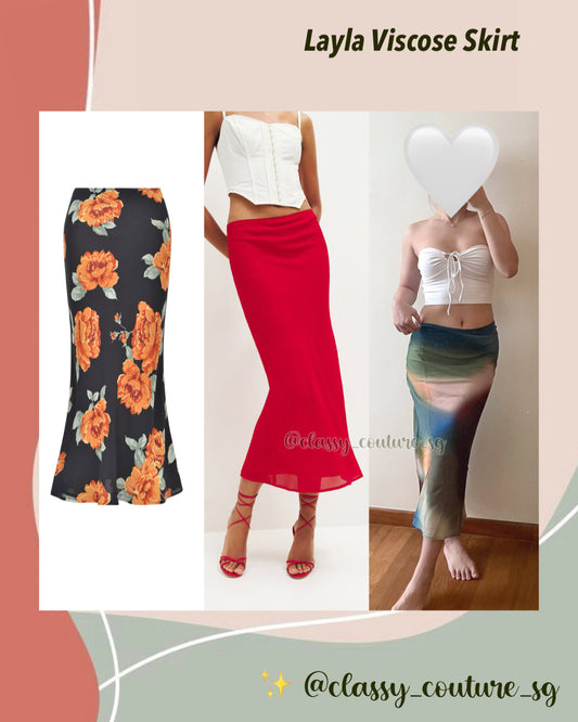 PETITE/REGULAR! Layla Viscose Midi Maxi Skirt