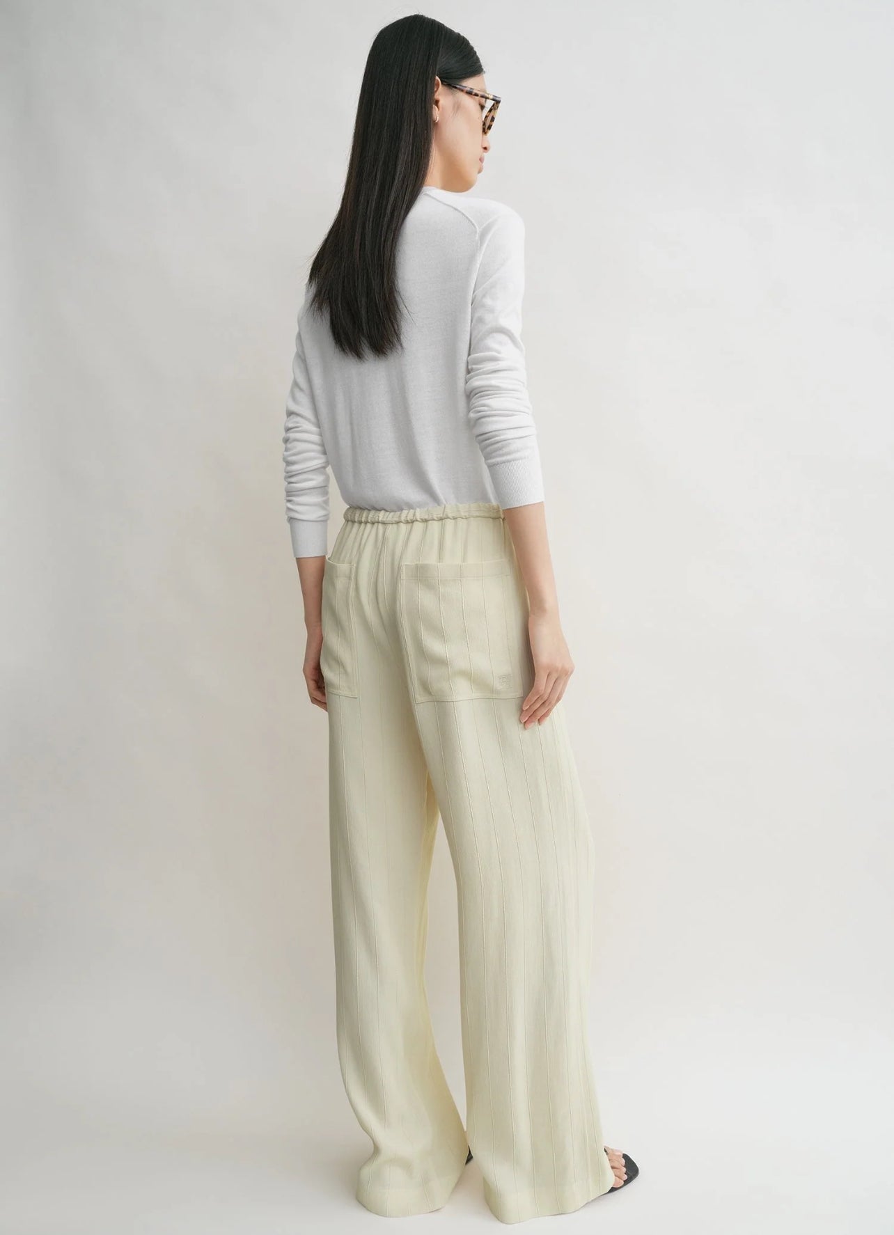 Tot Woven Stripe Top | Pants | Viscose-Linen Set