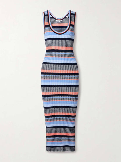 VB Fabiana Striped Knit Bodycon Midi Dress