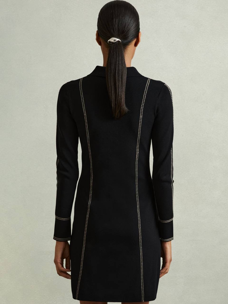 RS Edena Knitted Contrast Seam Mini Dress