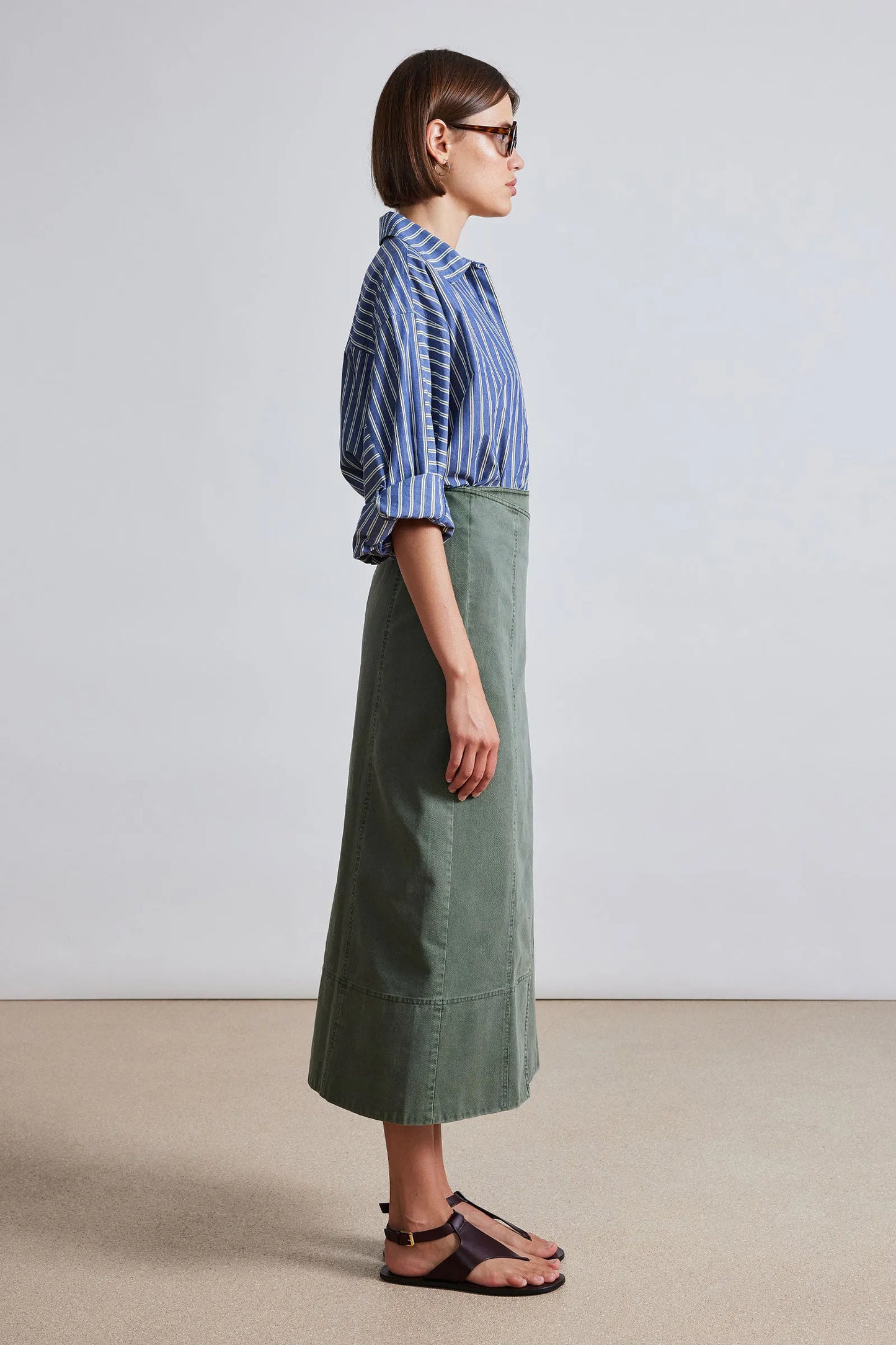 AA Lahiri Wrap Cotton Midi Skirt | Andorra | Thyme