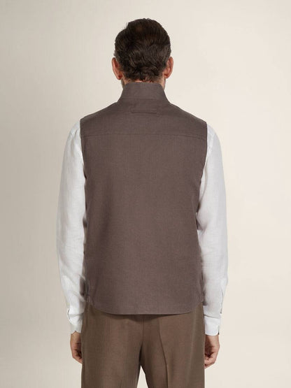 ZN Men’s Slim Fit Oasi Linen-cotton Gilet Vest