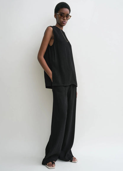 Tot Woven Stripe Top | Pants | Viscose-Linen Set