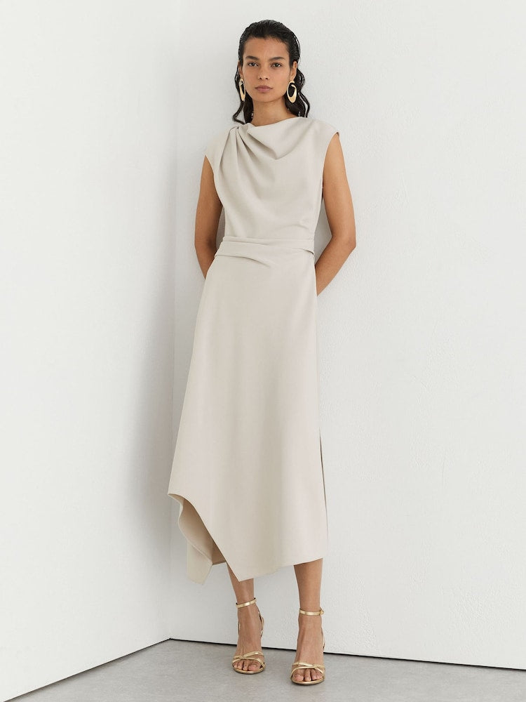 PETITE/REGULAR! RS Camilla Gathered-Detail Viscose-blend Draped Midi Dress