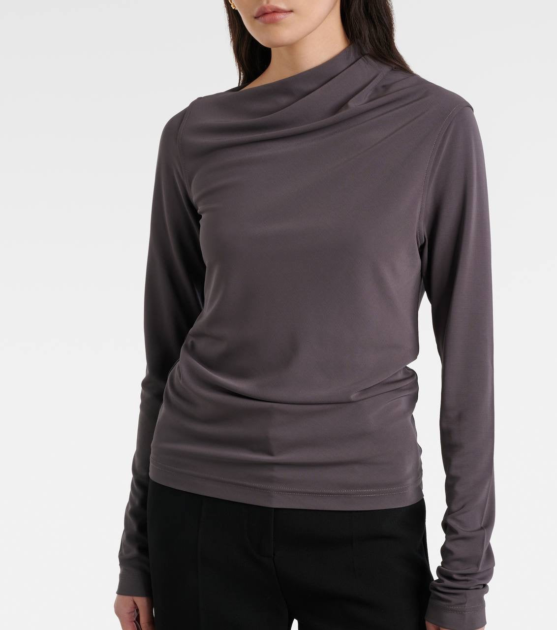 TOT Draped Viscose-blend Jersey Long Sleeved Top