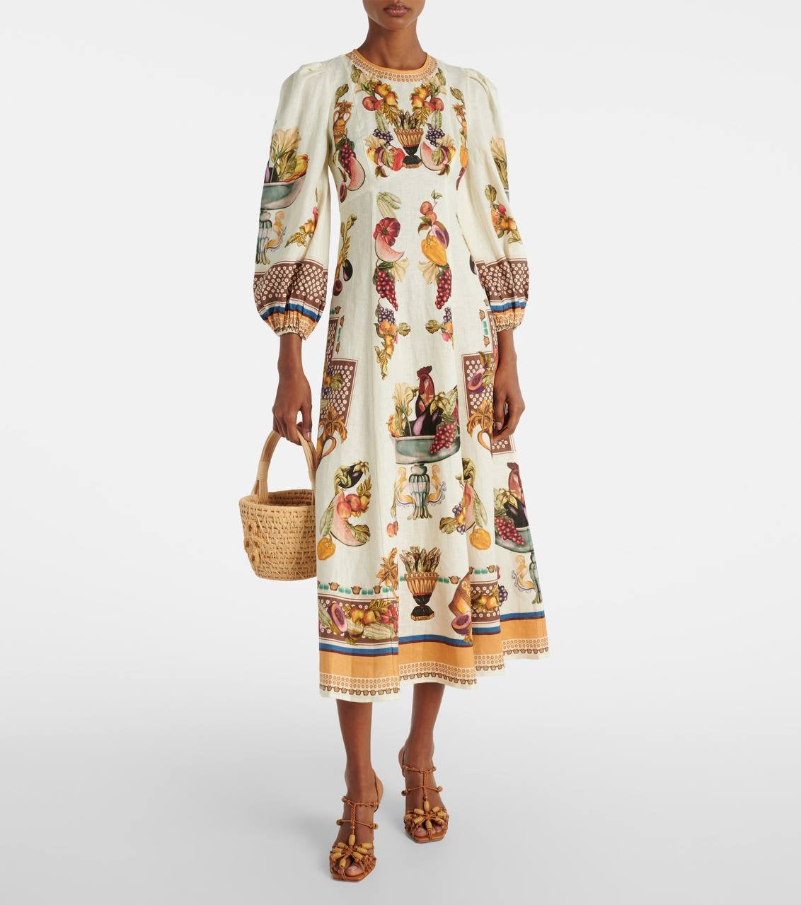 ALM Mercado Long Sleeved Linen Midi Dress