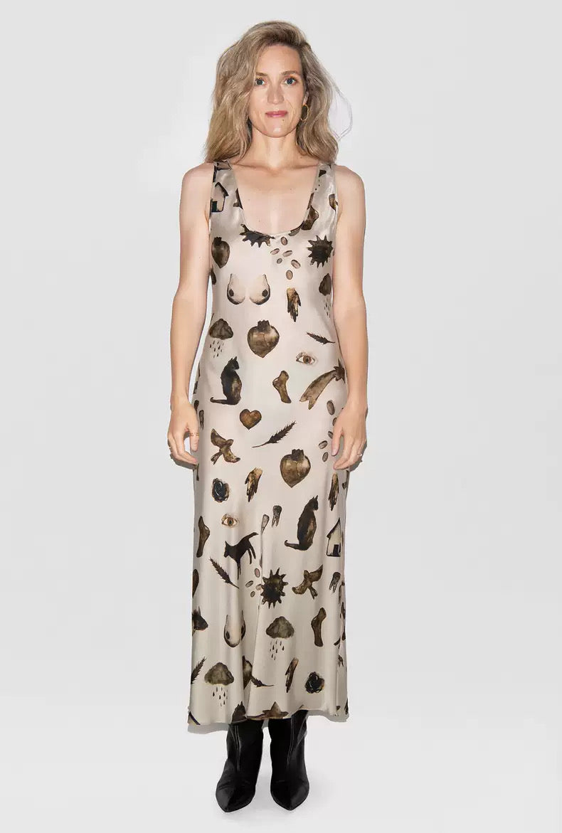 7 Prints! SL Silk Scoop Neck Midi Dress