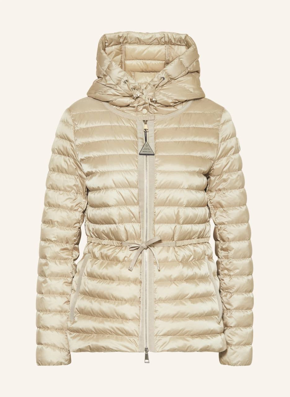 MC Raie Hooded Short Down Gathered Waist Drawstring Jacket