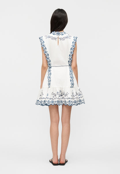 ALM Leela Embroidered Cotton Mini Dress
