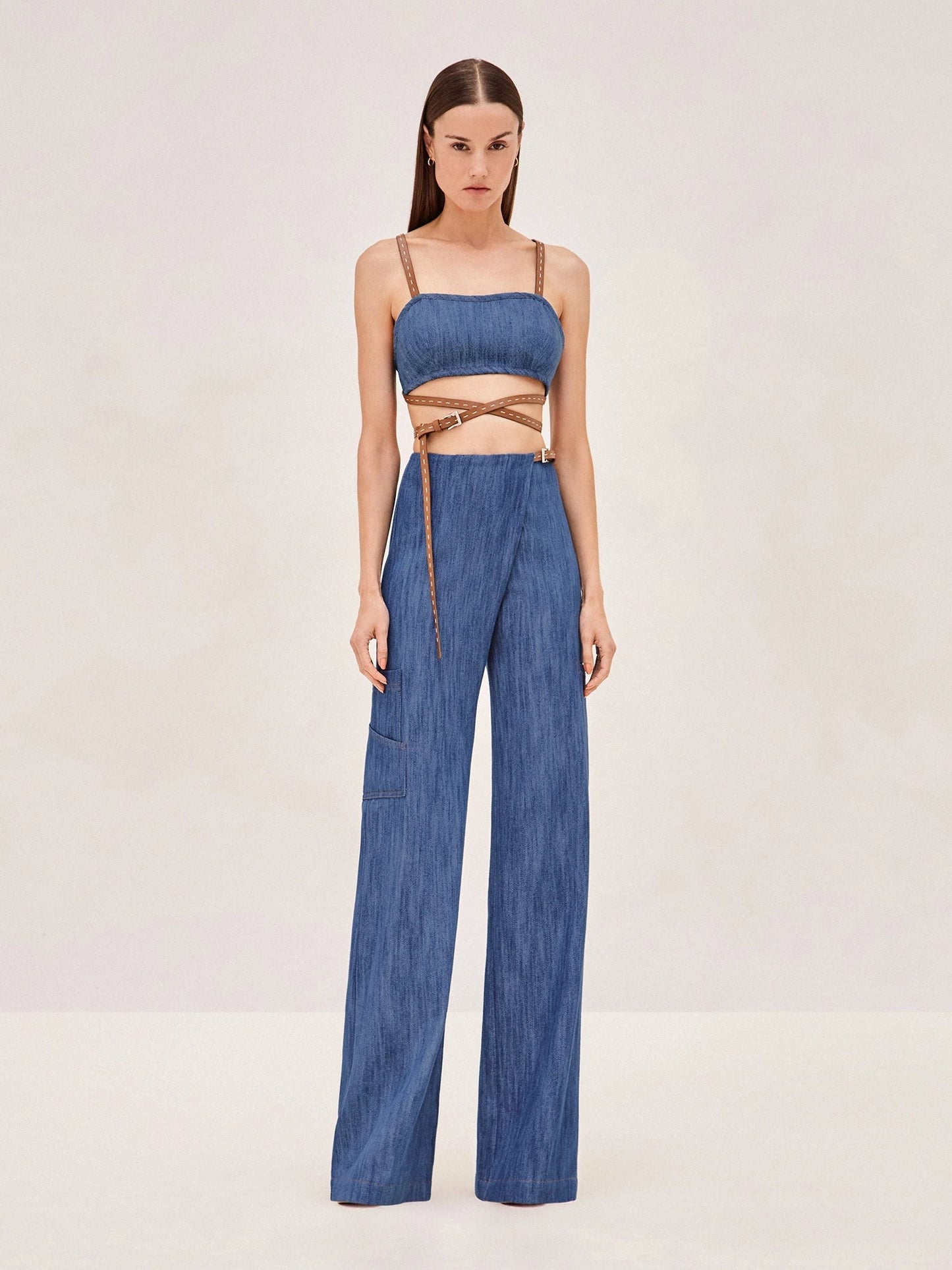 ALX Kent Wide Leg Denim Pants