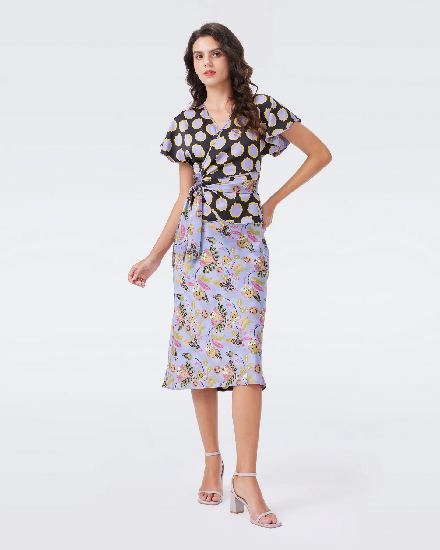 DVF Delhi Reversible Wrap Top | Krisa Midi Skirt | Set