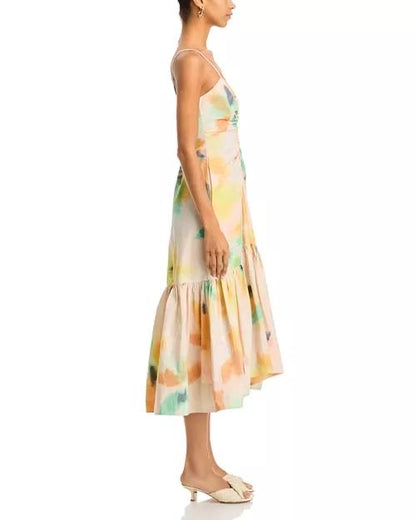 2 Colors! ALC Lindsey Ruched Cotton-Blend Midi Dress