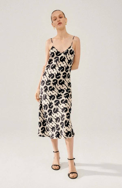 (PART 2/2) SL 90s Silk Slip Midi Dress Animal Prints: Wolves, Leopard, Wild Horses