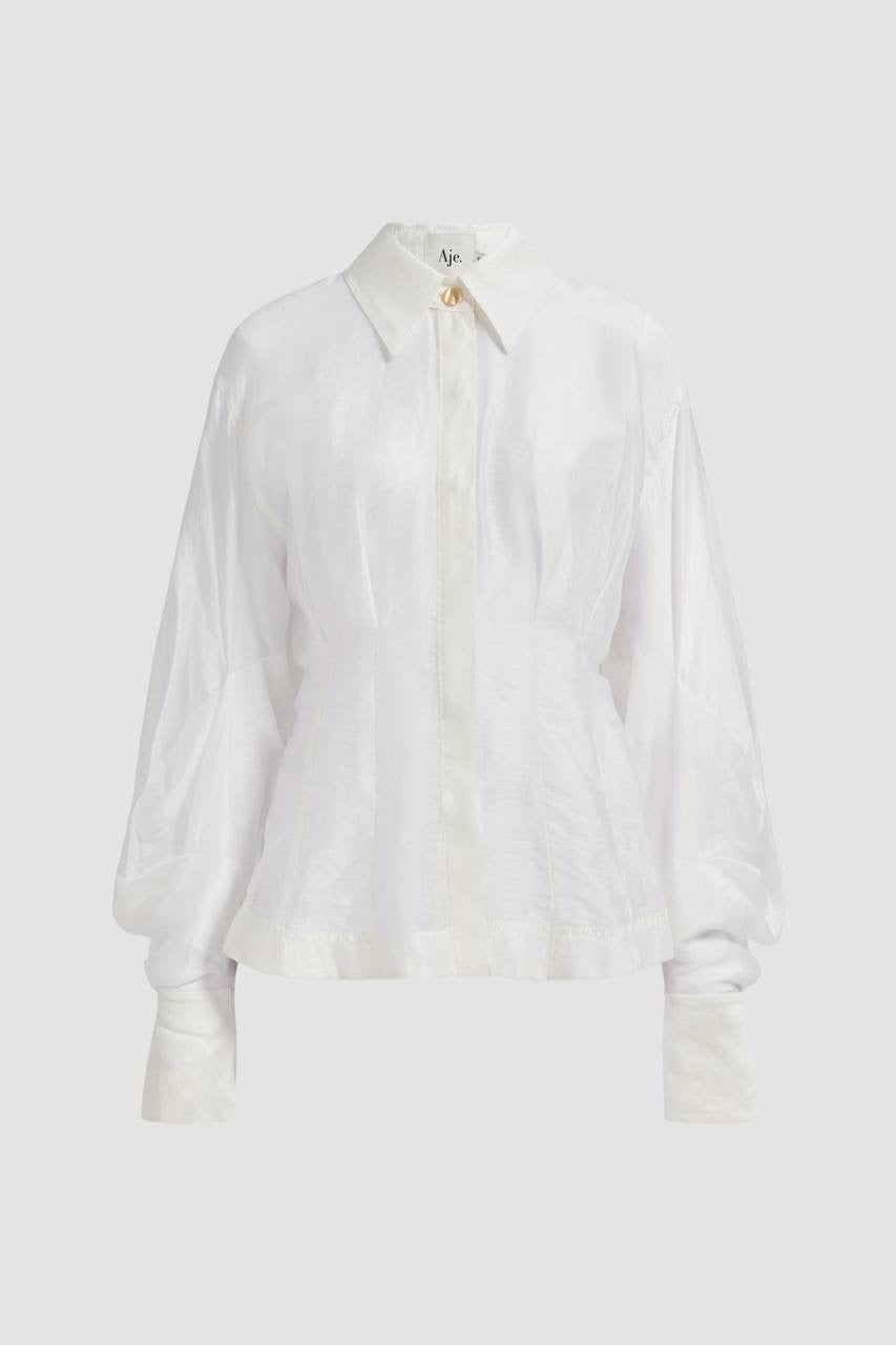 AJ Murphie Linen Blend Tailored Long Sleeve Shirt