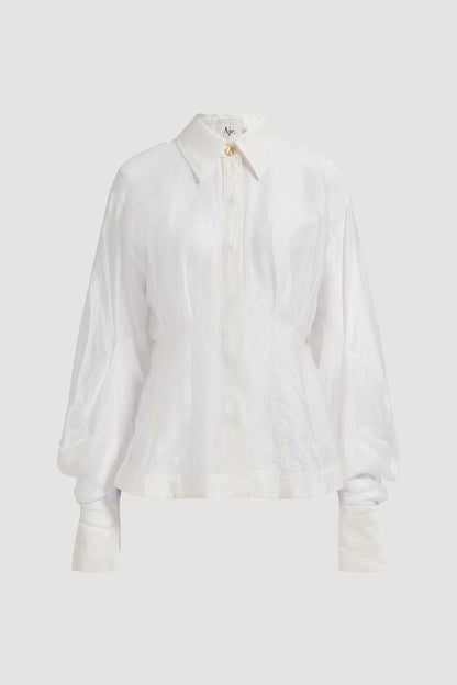AJ Murphie Linen Blend Tailored Long Sleeve Shirt
