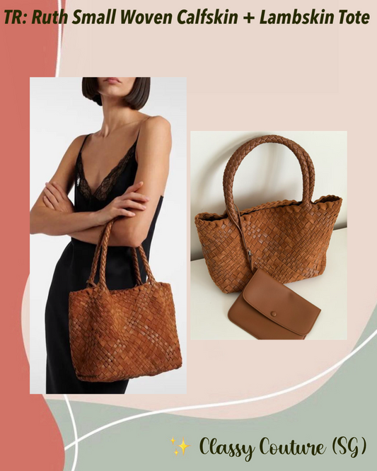 TR Ruth Small Woven Lambskin Leather & Calfskin Suede Tote Bag