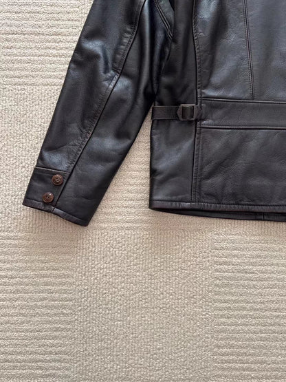 Men’s Calfskin Leather Newsboy Jacket