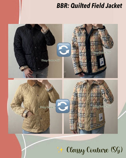 BBR Reversible Quilted Field Jacket with Corduroy Collar