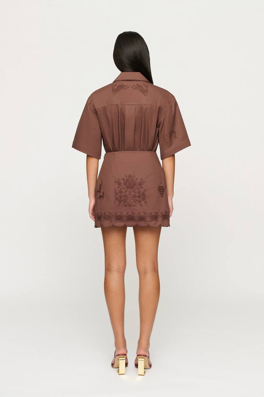CLE Walter Embroidered Shirt | Darcy Mini Skirt | Cotton Set