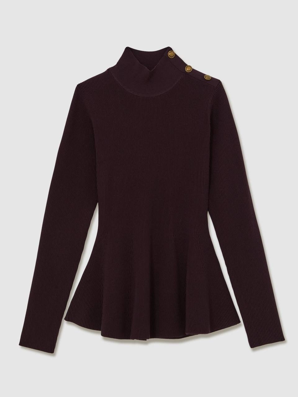 RS Isabella Peplum-Hem Stretch-Knit Top