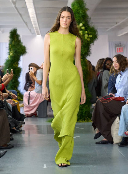 TB Viscose Plisse Sleeveless Bias Midi Dress