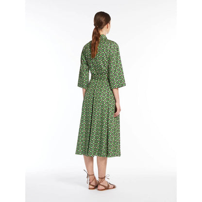 MM Varena Green Print Midi Dress
