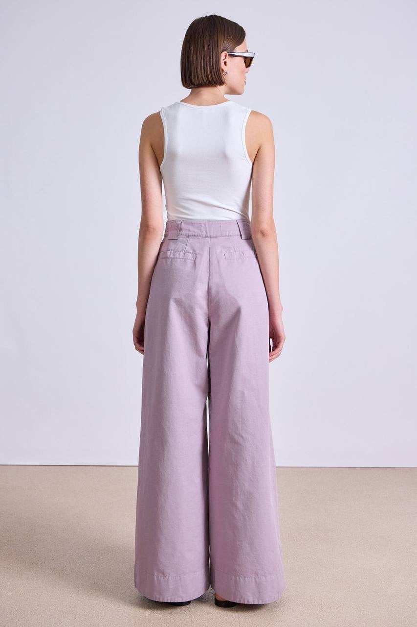 AA Eli Cotton-Linen Wide Leg Pants in Nirvana Purple