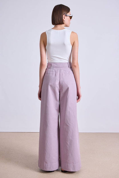 AA Eli Cotton-Linen Wide Leg Pants in Nirvana Purple