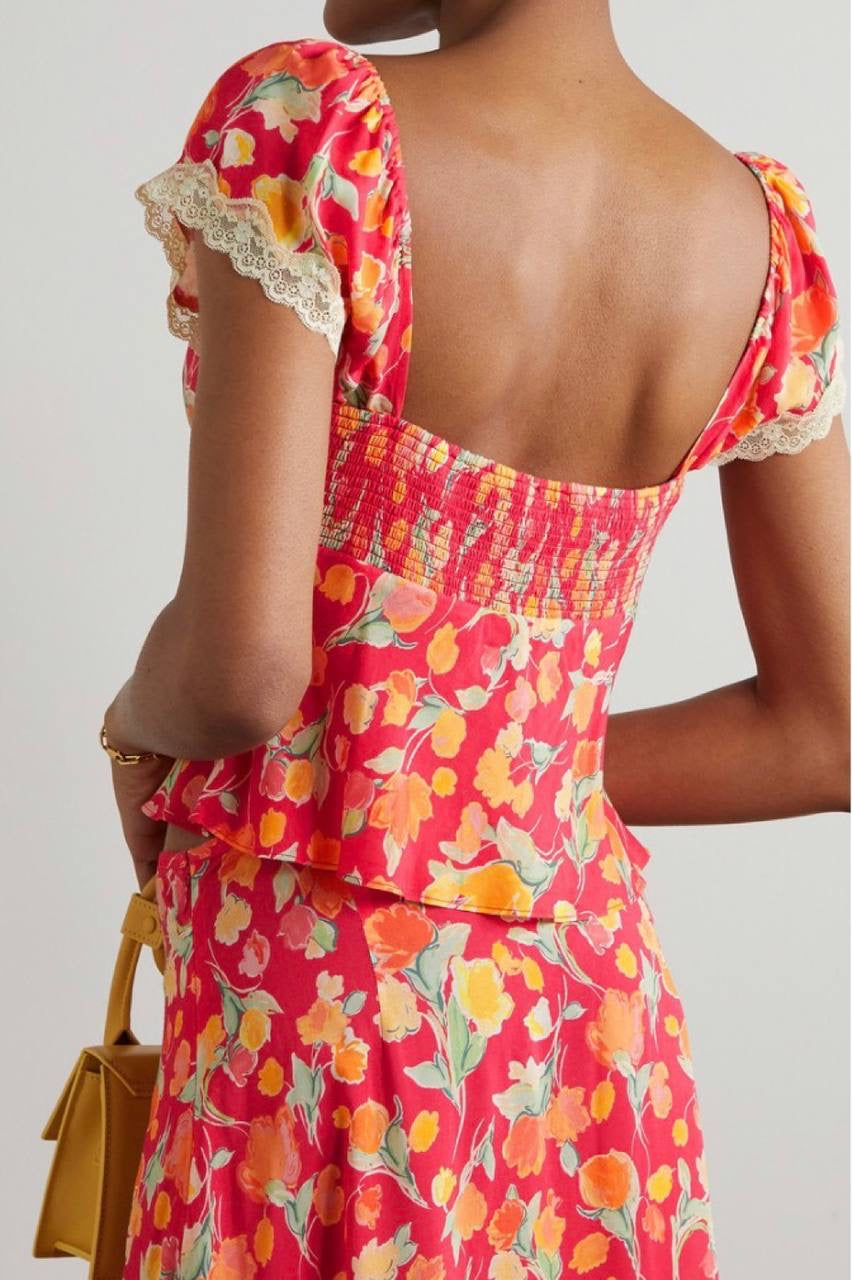 RX Rosella Lace Viscose Trim Top