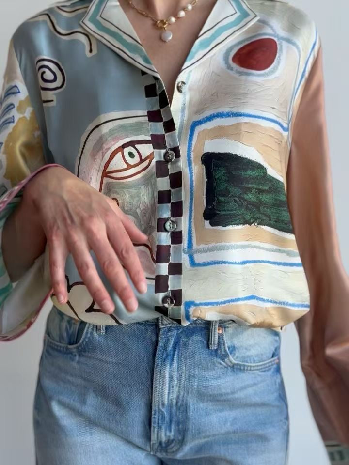 ALM Michelle Silk Shirt | Drawstring Pants | Set