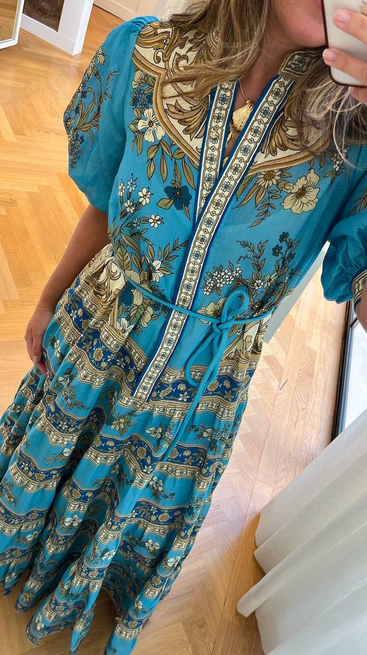 ALM Cassie Tiered Ramie Midi Dress