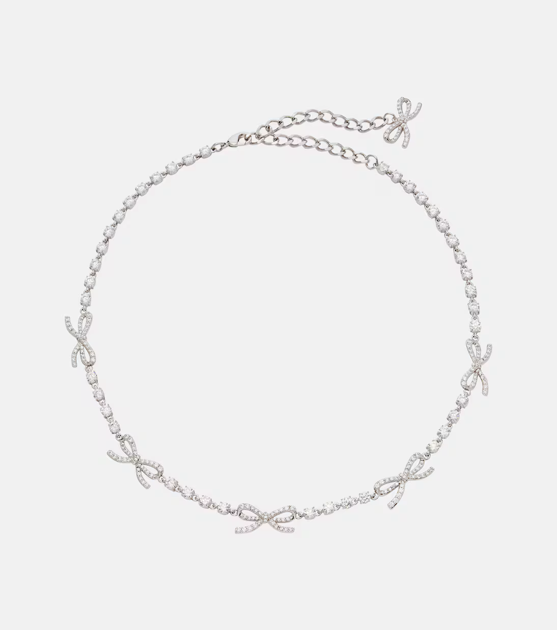SP Crystal-embellished Ribbon Bow Necklace