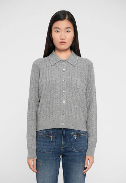 MJ Rhinestone Embellished Collar Cardigan
