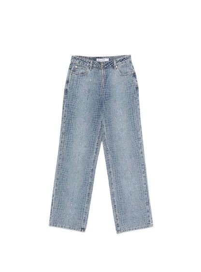 SP Croc Effect Front Zip Jeans