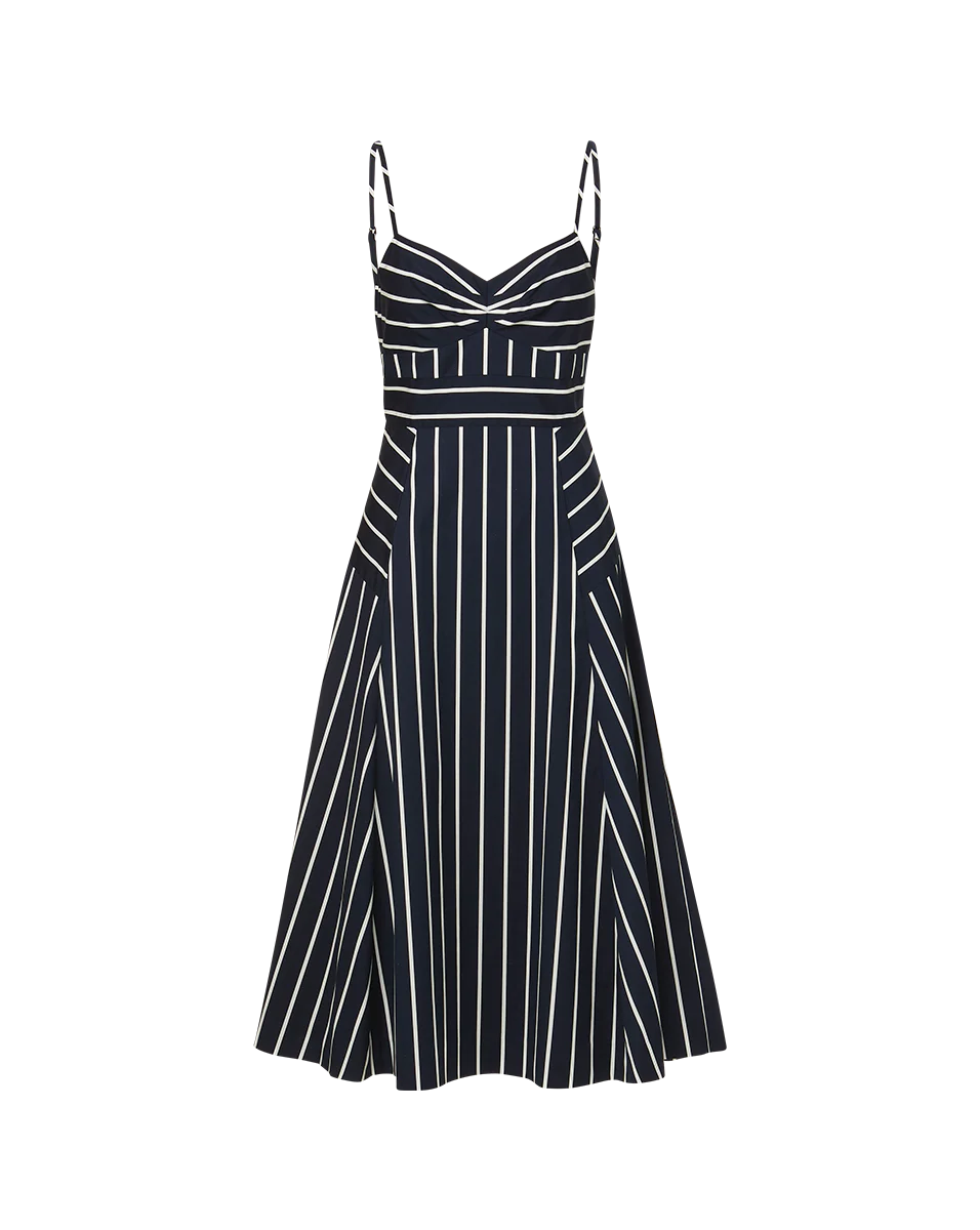 VB Blige Striped Stretch-Cotton Midi Dress