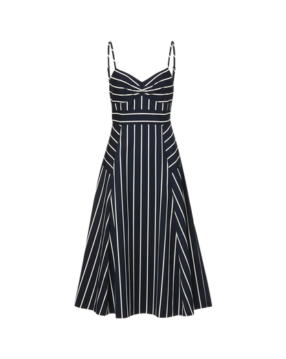 VB Blige Striped Stretch-Cotton Midi Dress