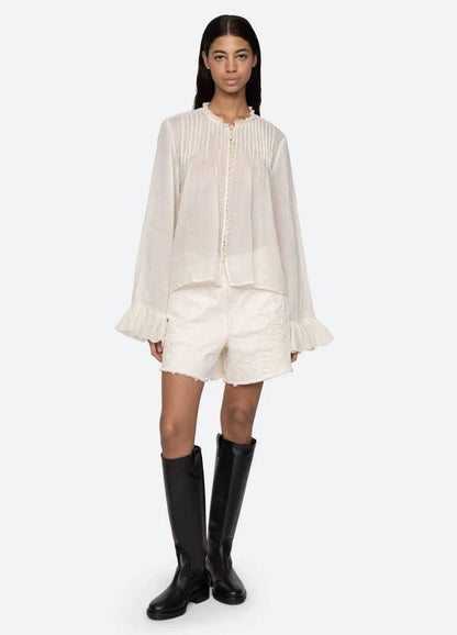 SE Thalia Pearl-Embellished Blouse