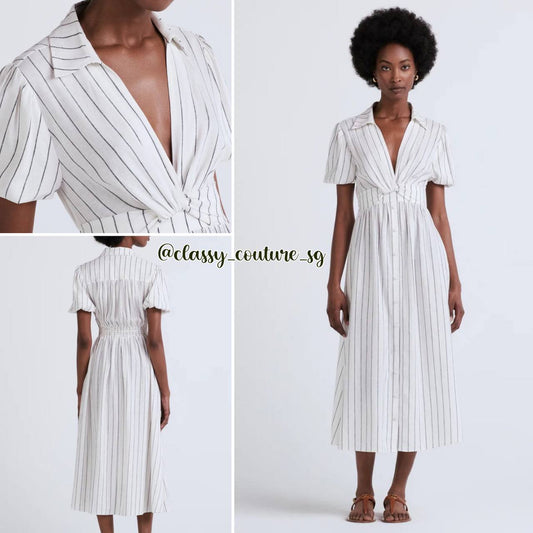 Der Lam Maya Twist Front Midi Maxi Dress | Ivory