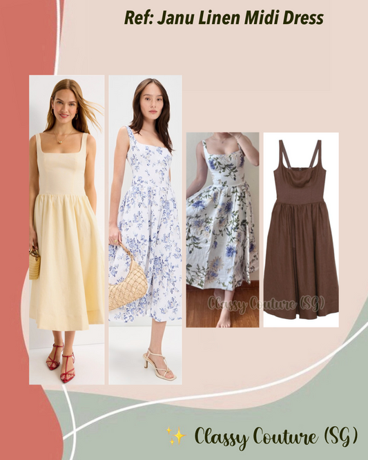 4 Colors! Ref Janu Linen Midi Dress