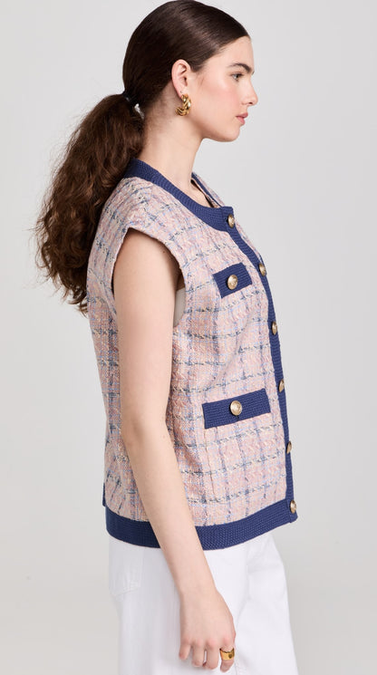 LA Laurel Tweed Oversized Vest