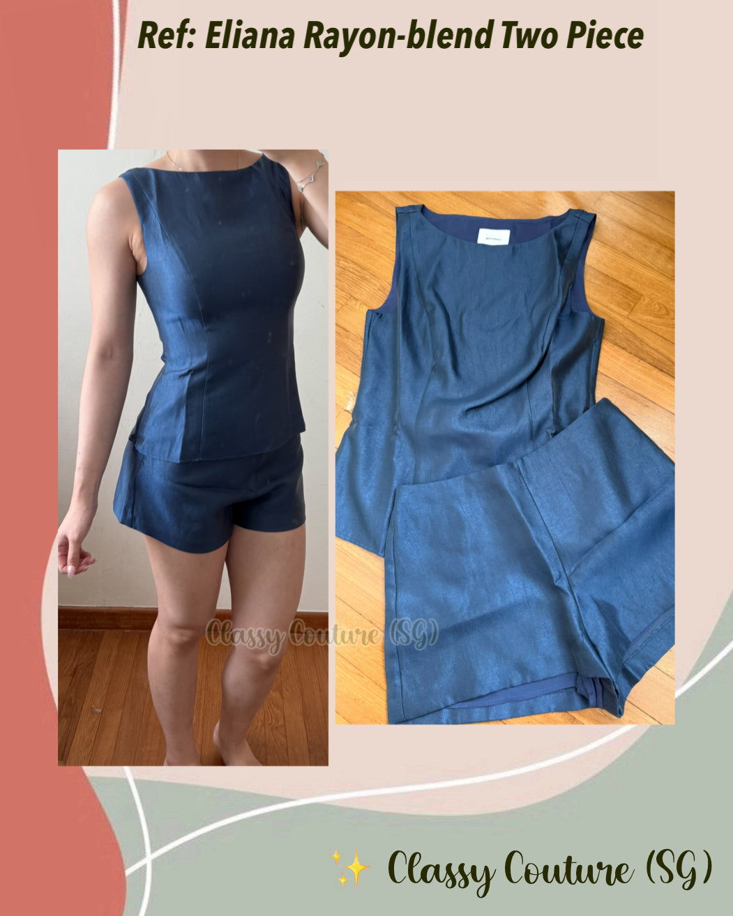 Ref Eliana Top & Shorts | Rayon-blend Two Piece Set