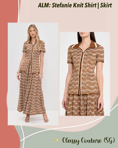 ALM Stefanie Knit Shirt | Midi Skirt | Viscose-blend Set