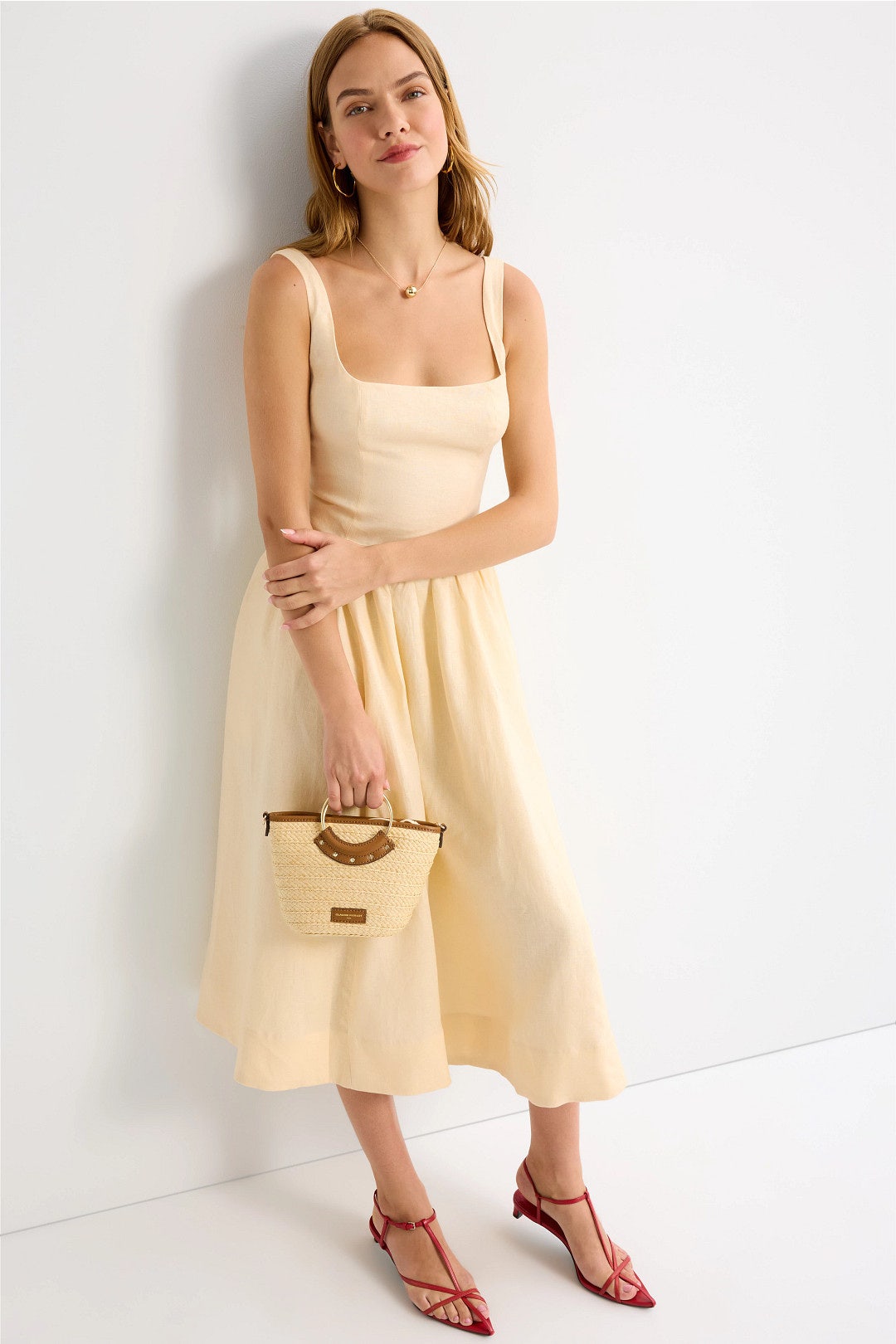 4 Colors! Ref Janu Linen Midi Dress