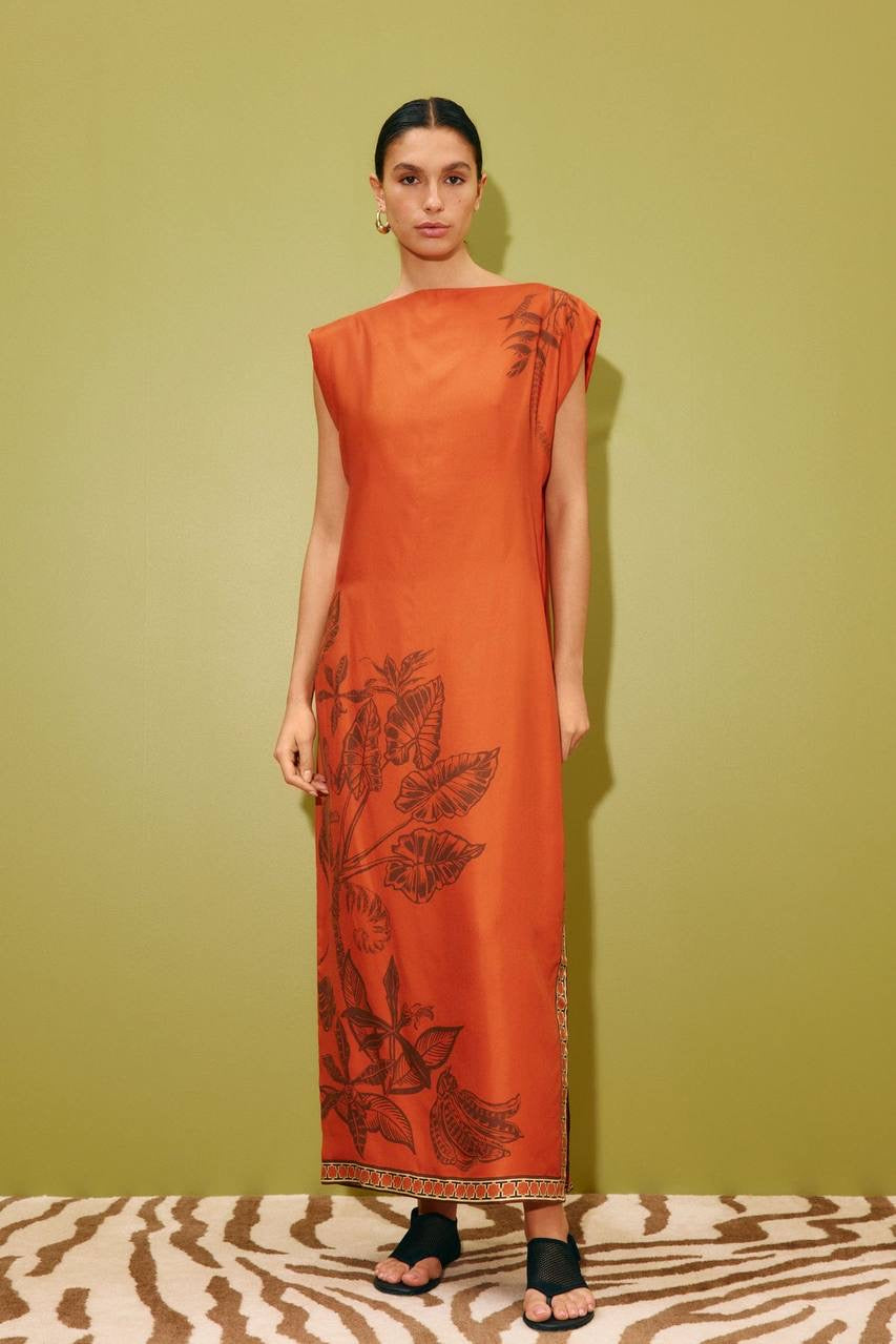 ALM Monkey Dance Silk Midi Dress
