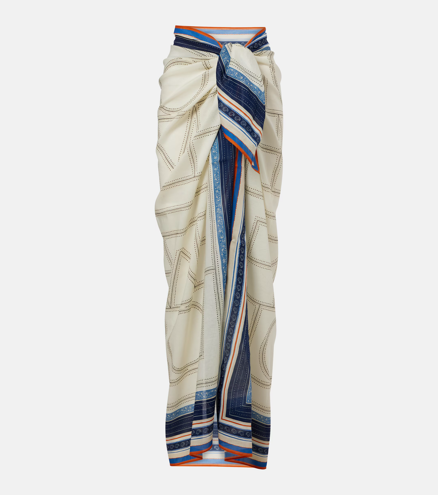 TOT Collector Cotton-lyocell Garderob Sarong Pareo Coverup Scarf Top Maxi Skirt 140*140cm