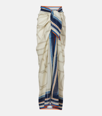 TOT Collector Cotton-lyocell Garderob Sarong Pareo Coverup Scarf Top Maxi Skirt 140*140cm