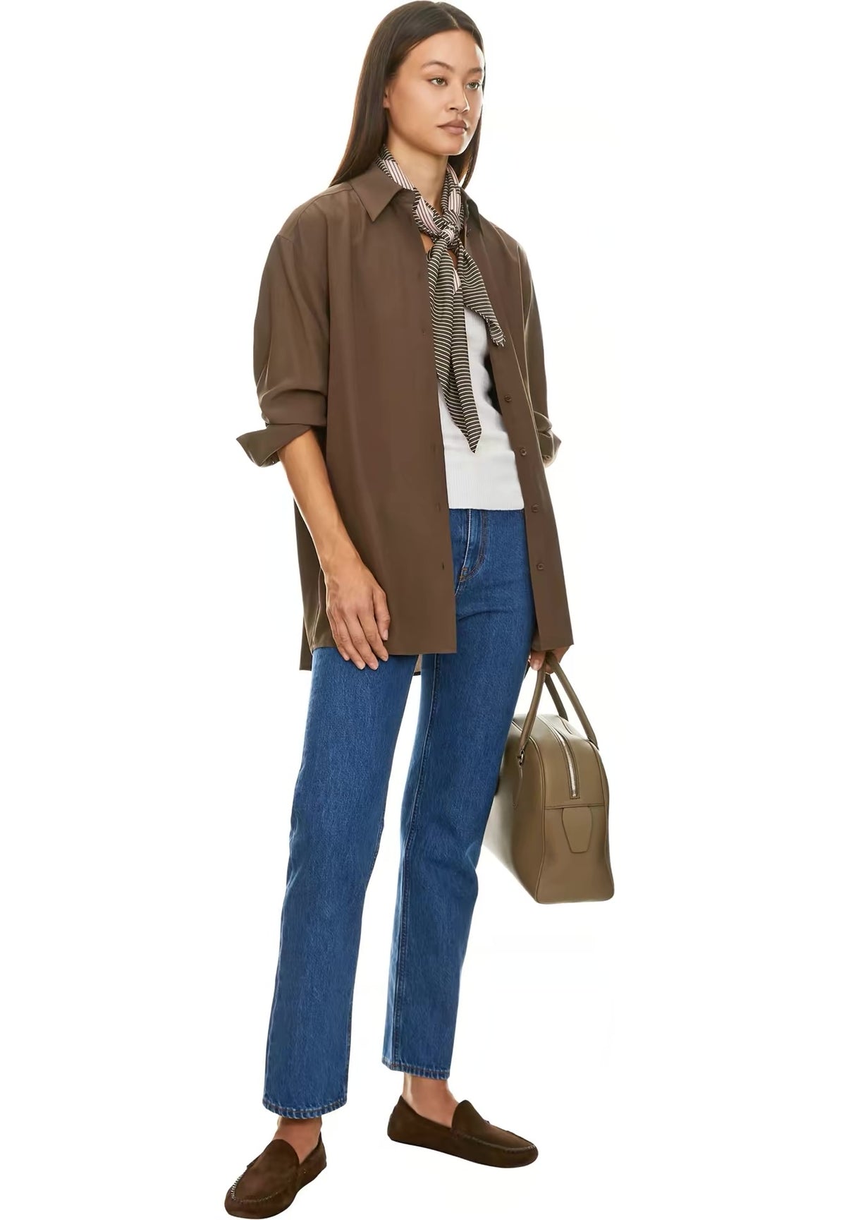 3 Colors! Tot Silk Crepe de chine Shirt