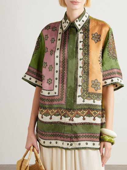 ALM Contina Printed Shirt | Pants | Jacquard Viscose Set