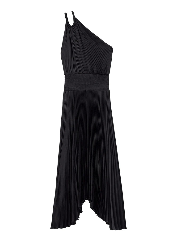 ALC Ruby Satin Pleated Midi Dress